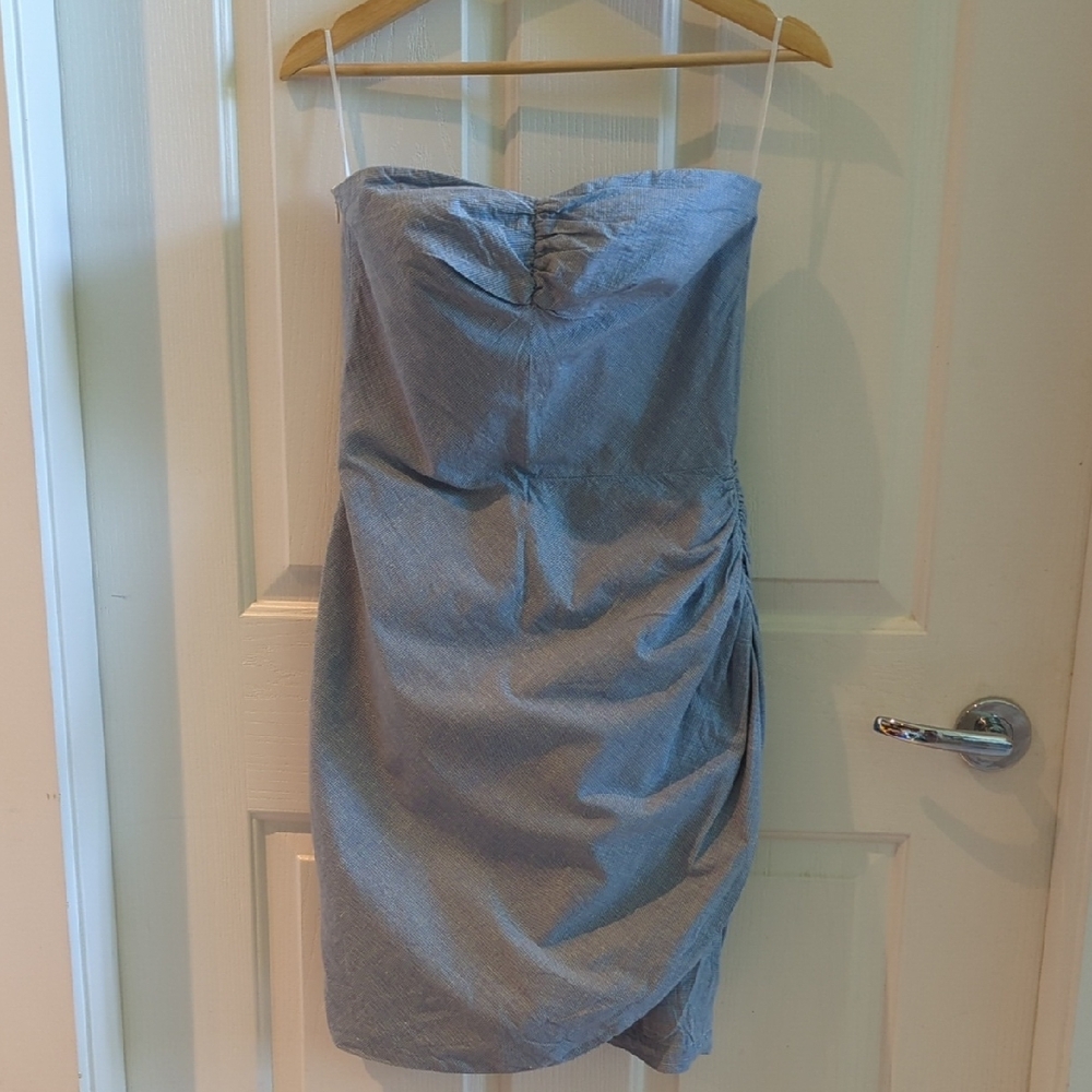 Elegant Strapless Gray Dress